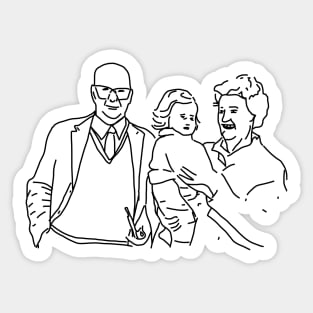 Minimal Portrait of the Artist and Grandparents Sticker